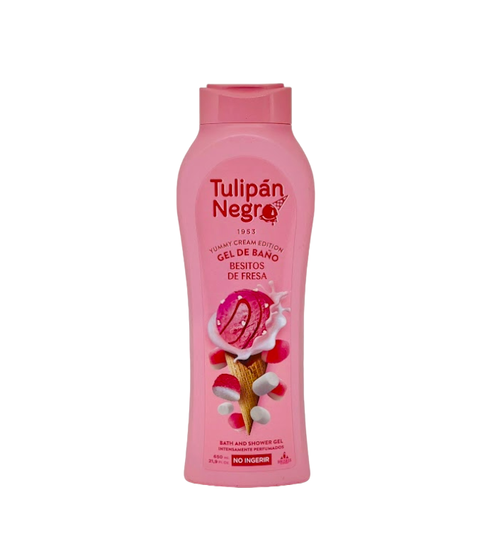 Гель для душу "Полуничний поцілунок" - Tulipan Negro Bath And Shower Gel Yummy Cream 650 ml