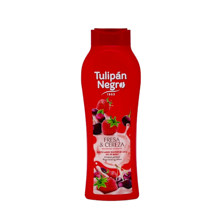 Гель для душу "Полуниця і вишня" -Tulipan Negro Bath And Shower Gel 650ml