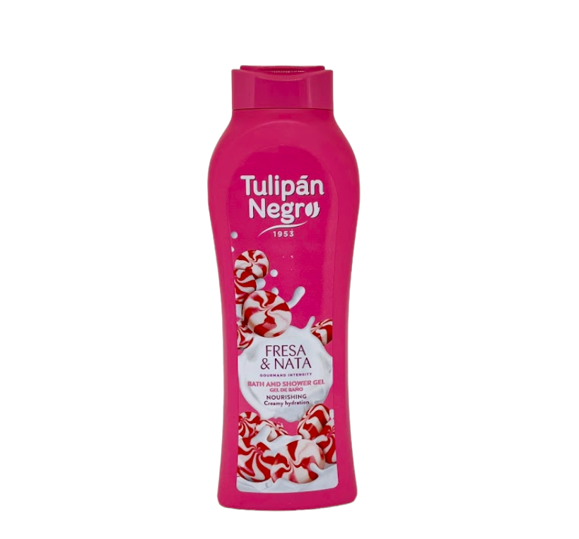 Гель для душу "Полуничний крем" -Tulipan Negro Bath And Shower Gel 650ml