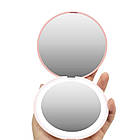Кругле кишенькове дзеркало для макіяжу з LED підсвічуванням Make Up Mirror USB, фото 2