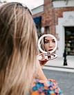Кругле кишенькове дзеркало для макіяжу з LED підсвічуванням Make Up Mirror USB, фото 7