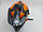 Шолом кросовий OFF ROAD під окуляри  чорно/ оранжевий глянець, фото 4
