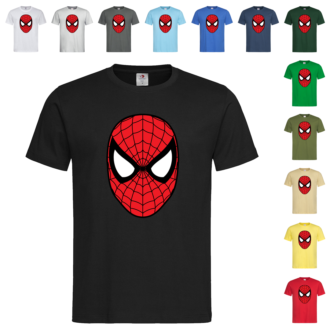 Чорна чоловіча/унісекс футболка Spiderman logo face (12-2-8-6)