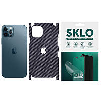 Захисна плівка SKLO Back (тил+грани+лого) Carbon для Apple iPhone 11 (6.1")