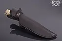 Нож ручной работы "Тёмный волк" 160х34х2.4мм из инструментальной стали и рукоятью из мореного дуба, фото 5