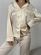 Піжама жіноча з шовку Армані XS Бежевий світлий