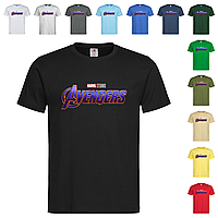 Черная мужская/унисекс футболка С надписью Мстители (12-2-9-3)