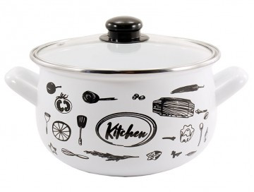 Каструля емальована 2,3л Interos Kitchen WHITE  (704)