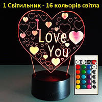 Детские подарки к 8 марта 3D Светильник I Love You Подарки ко дню 8 марта Практичный подарок на 8 марта