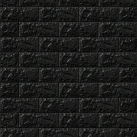 Декор на стены, Самоклеящиеся 3д панели под черный кирпич 700х770х3мм, 3Д панели самоклейка