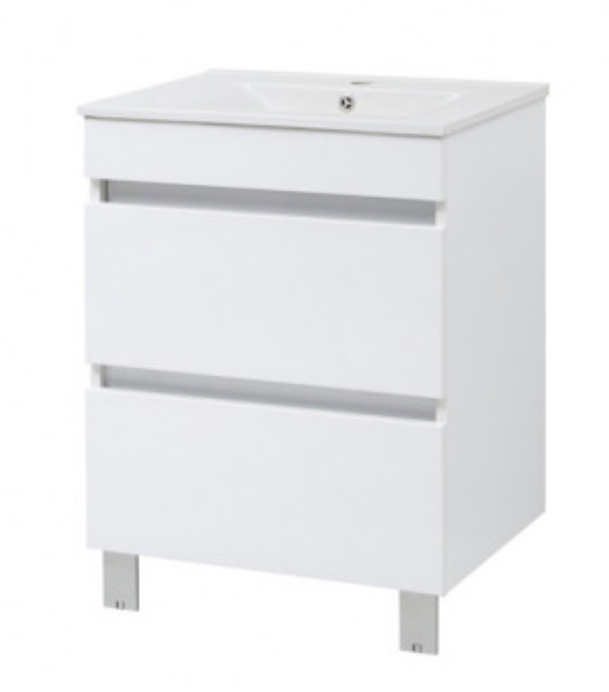Тумба підлогова з умивальником "Еліт", біла, різні розміри