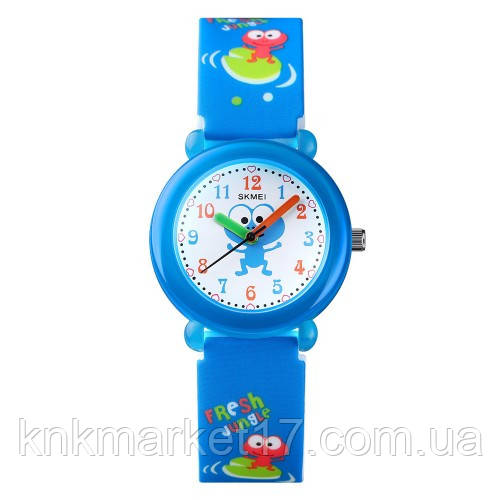 Мультяшний кварцовий дитячий годинник Skmei 1621BU Blue, фото 1