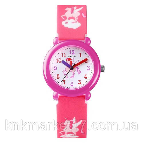 Мультяшний кварцовий дитячий годинник Skmei 1621PK Pink, фото 1