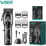 Машинка тример для волосся VGR V-653 професійна з підставкою для зарядки, фото 3