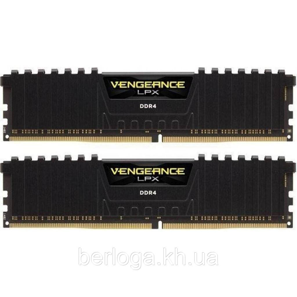 Пам'ять Corsair 16 GB (2x8GB) Black DDR4 3000 MHz Vengeance LPX (CMK16GX4M2B3000C15)