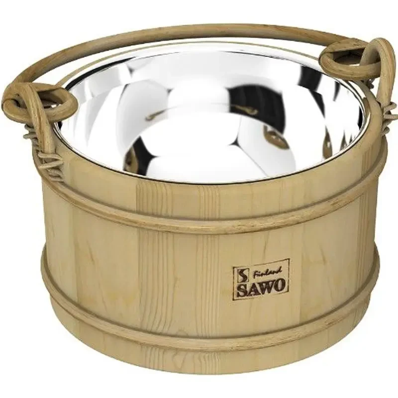 Відро Sawo 5 л, сосна 371-MP для лазні та сауни, фото 1