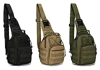 Тактична сумка-рюкзак через плече Військова сумка на блискавці з однією лямкою із системою MOLLE