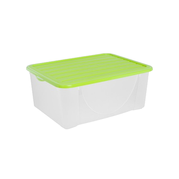 Ємність 9,6л для зберігання речей з кришкою прозорий/оливковий Алеана