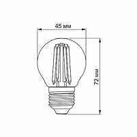 Лампа G45 4W E27 2200К 220V Filament A LED Videx, фото 4
