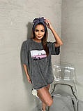 Жіноча футболка в стилі оверсайз, фото 2