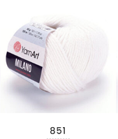 Нитки пряжа для в"язання напіввовна з альпакою  та віскозою MILANO Мілано YarnYart ЯрнАрт №  851