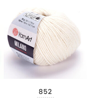 Нитки пряжа для в"язання напіввовна з альпакою  та віскозою MILANO Мілано YarnYart ЯрнАрт №  852