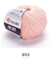 Нитки пряжа для в"язання напіввовна з альпакою  та віскозою MILANO Мілано YarnYart ЯрнАрт №  853