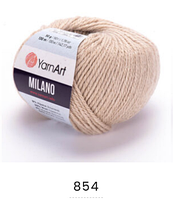 Нитки пряжа для в"язання напіввовна з альпакою  та віскозою MILANO Мілано YarnYart ЯрнАрт №  854