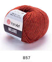 Нитки пряжа для в"язання напіввовна з альпакою  та віскозою MILANO Мілано YarnYart ЯрнАрт №  857