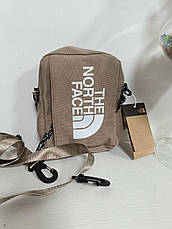 Сумка через плече Месенджер The north face барсетка TNF бежевий, фото 4