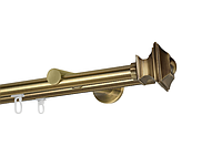 Карниз MStyle для штор металлический двухрядный Антик Борджеза труба профильная 19/19 мм кронштейн цылиндр 160