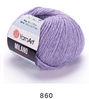Нитки пряжа для в"язання напіввовна з альпакою  та віскозою MILANO Мілано YarnYart ЯрнАрт №  860