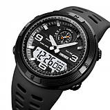 Водостійкий годинник (50 м) з подвійним часом Skmei 1655BKWT Black-White, фото 3