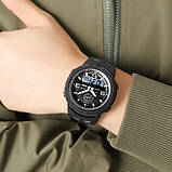 Водостійкий годинник (50 м) з подвійним часом Skmei 1655BKWT Black-White, фото 4