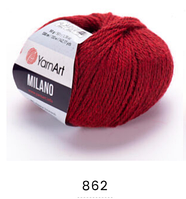 Нитки пряжа для в"язання напіввовна з альпакою  та віскозою MILANO Мілано YarnYart ЯрнАрт №  862