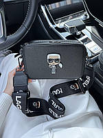Женская сумка Karl Lagerfeld Black эко кожа клатч черный Карл лагерфельд на 2 отделения