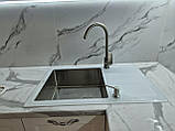 Кухонна мийка Platinum Handmade WHITE GLASS 7851 200 сталь скло біла, фото 2