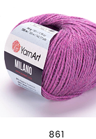 Нитки пряжа для в"язання напіввовна з альпакою  та віскозою MILANO Мілано YarnYart ЯрнАрт №  861