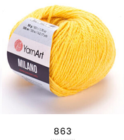 Нитки пряжа для в"язання напіввовна з альпакою  та віскозою MILANO Мілано YarnYart ЯрнАрт №  863