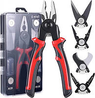 Багатофункціональний набір інструментів 5 в 1 (плоскогубці, зачищення ізоляції, обтискні щипці)