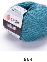 Нитки пряжа для в"язання напіввовна з альпакою  та віскозою MILANO Мілано YarnYart ЯрнАрт №  864