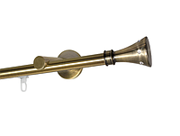 Карниз MStyle для штор металлический однорядный Антик Картер труба профильная 19 мм кронштейн цылиндр 160 см