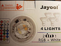 СВІТЛОДІОДНІ ЛАМПИ JAYOOL GU10 4 PACK 2 в 1 RGB + білий 5 Вт