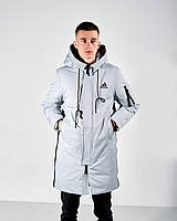 Чоловіча зимова куртка, сірого кольору.