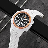 Водостійкий годинник (50 м) з подвійним часом Skmei 1655WTWT White, фото 3