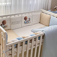 Комплект постельного белья для новорожденного Набор белья для детской кроватки Baby Teddy голубой