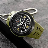 Водостійкий годинник (50 м) з подвійним часом Skmei 1655AGBK Army Green-Black, фото 4