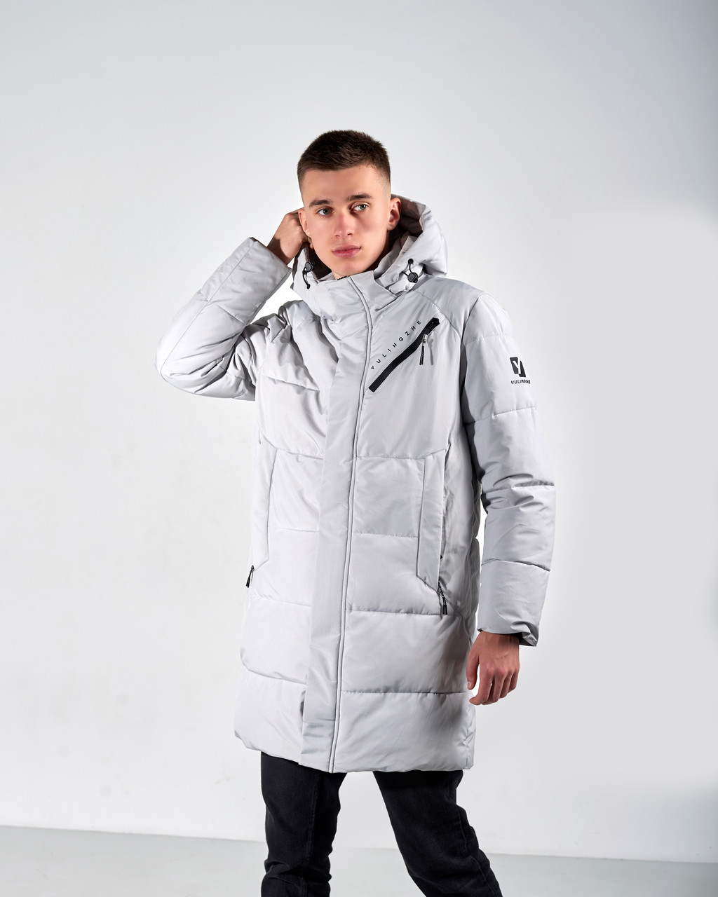 Чоловіча зимова куртка, сірого кольору. - фото 1 - id-p2097767000