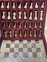 Шахматы из натурального камня Оникс и Яшма