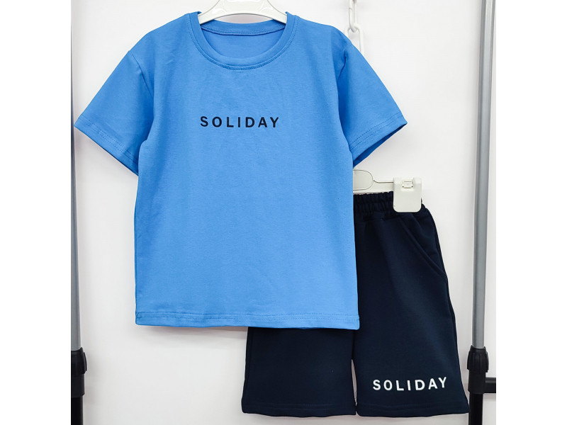 Костюм літній для хлопчика "Soliday", футболка і шорти, фулікра+двохнитка, від 98-104 см до 152-158 см